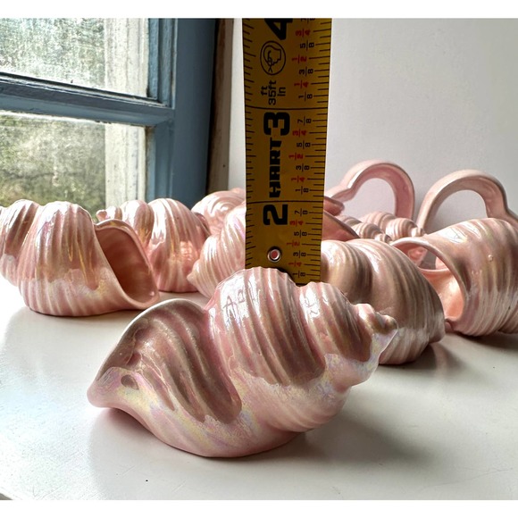 Vintage Pink Lusterware Napkin Rings Iridescent Ceramic Set of 12 Plus 2 Hearts - Picture 4 of 10